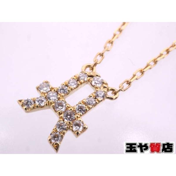 AHKAH（アーカー） ダイヤ0.07ct イニシャルA ネックレス K18YG