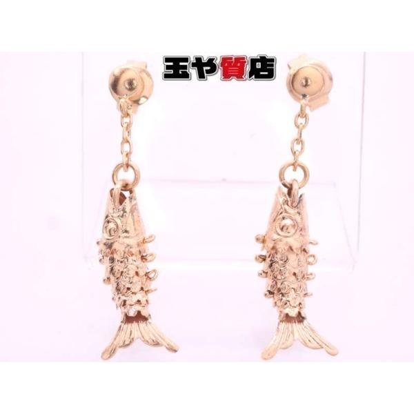 魚 ピアス K18YG イエローゴールド