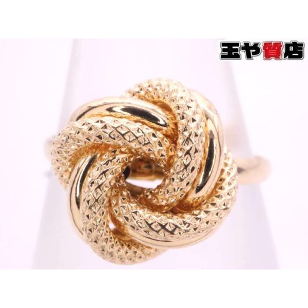 ラブノット風 リング16号 750 K18YG イエローゴールド : 親切な 玉や