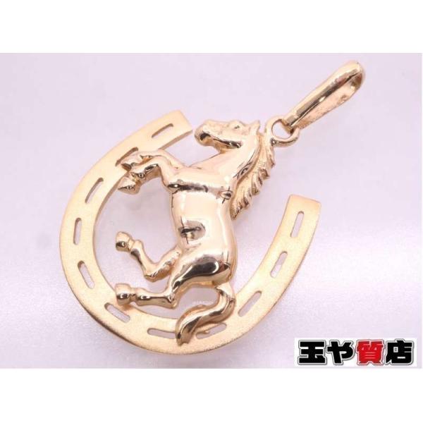 ホース ホースシューデザイン ペンダント K18YG イエローゴールド
