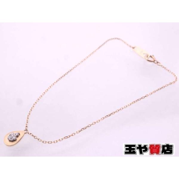 オデュース4℃ ダイヤ ペアシェイプチャーム ブレスレット K10YG イエローゴールド