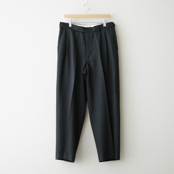 マーカ SINGLE PLEAT WIDE TROUSERS #GRAY BIRD’S-EYE [M26C10PT02C] marka