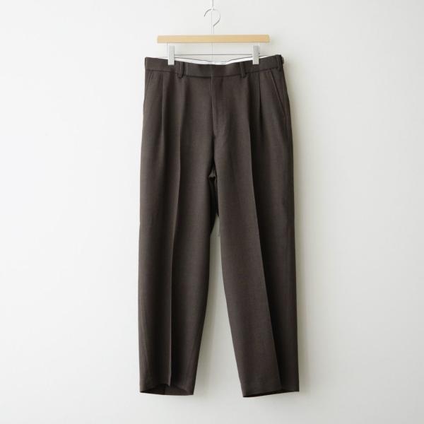 マーカ SINGLE PLEAT WIDE TROUSERS #BROWN BIRD’S-EYE [M26C10PT02C] marka