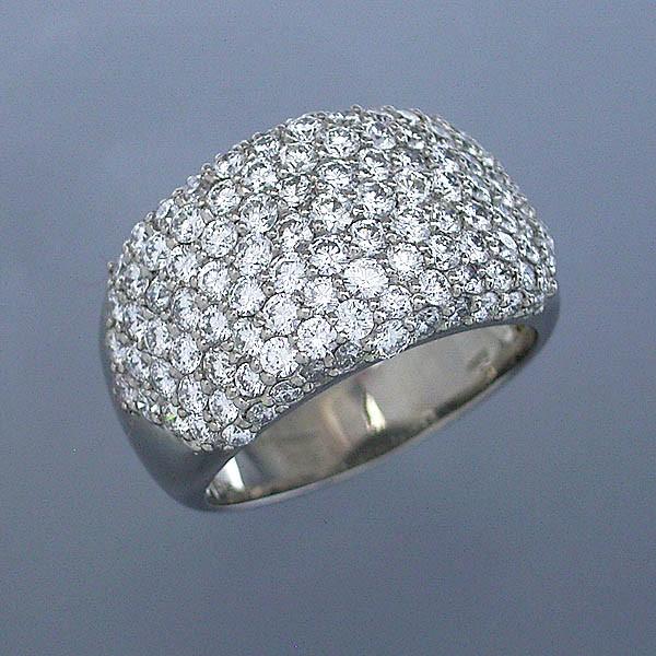 ファッションリング Pt900 パヴェダイヤリング D 3.15ct 16.0g 16号  