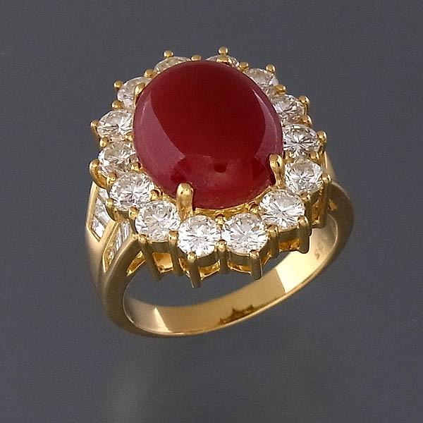 わたあめk18赤珊瑚ダイヤ指輪 楽天市場】K18 天然 血赤珊瑚 & ダイヤモンド リングジュエリー ダイヤ