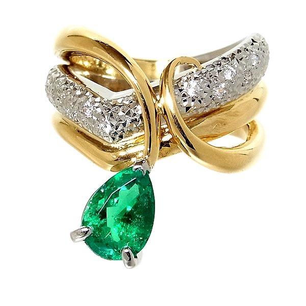 アズタイム 石川暢子デザイン K18 Pt900 リング 指輪 D:0.12ct E1.27ct  