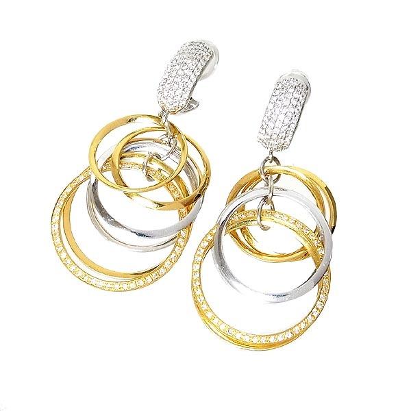 K18WG ピアス メレダイヤ入り 6連デザインピアス D：0.50ct 0.50ct  