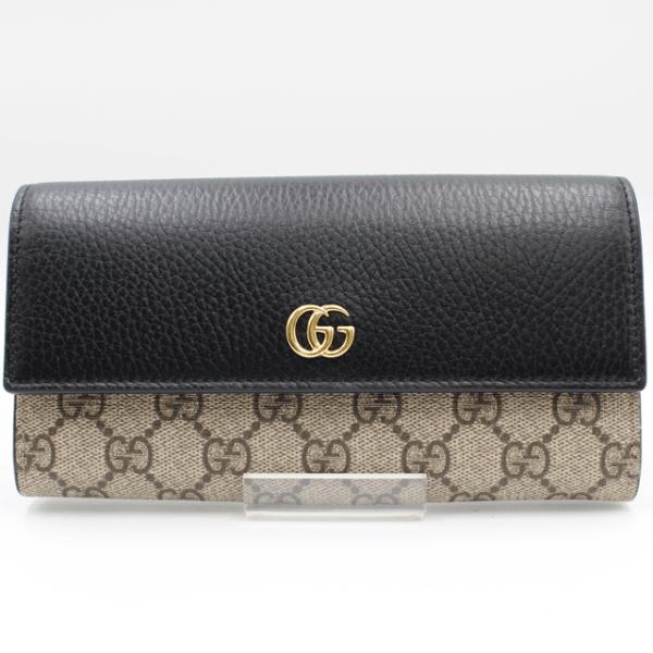 GG GUUCI グッチ マーモントかぶせ長財布 456116 ブラック : 有限会社
