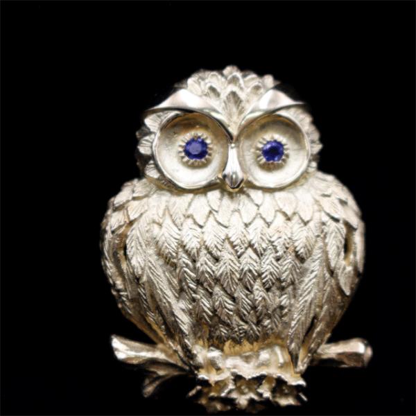 Ｋ18フクロウ ブローチ 約2センチ K18フクロウ ブローチ 約2センチ