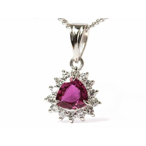 ルビーネックレス 0.55ct ダイヤモンド 0.17ct Pt850/900 ソーティング