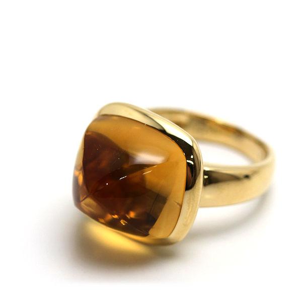 K18 天然シトリンリング 8号 13.13ct 約8.5g 18金 ゴールド 指輪 18545