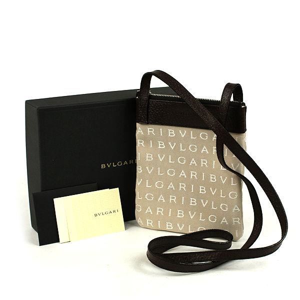 BVLGARI（ブルガリ） ポシェット ロゴマニア 22588 レザー キャンバス