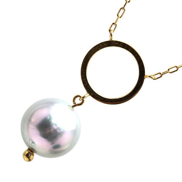 K18 パール付きネックレス 約45cm 真珠 約8mm 約2.0g 18金 ゴールド
