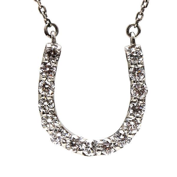 Pt850/Pt900 馬蹄ネックレス 約46cm ダイヤモンド 0.50ct