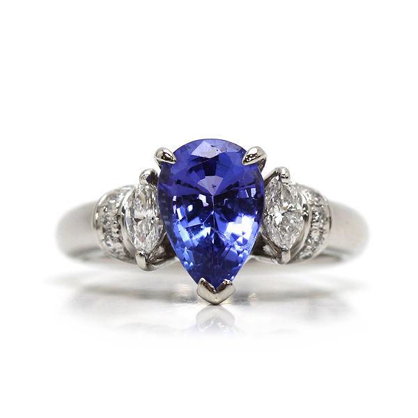 Pt900 タンザナイトリング 9号 1.75ct ダイヤモンド 0.31ct 約6.3g  