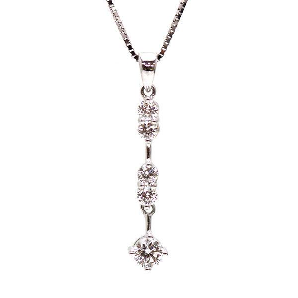 K18WG デザインネックレス ダイヤモンド 約40cm 約1.9g 18金 ホワイト