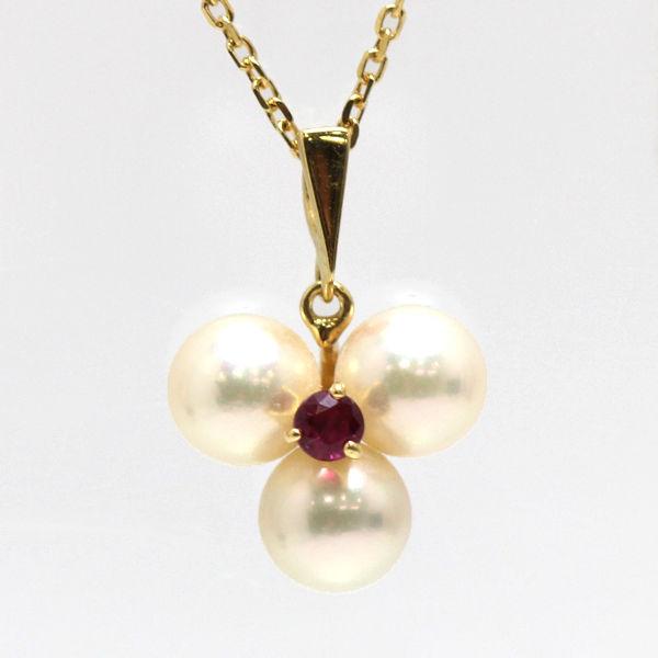 MIKIMOTO（ミキモト） パール&ルビーネックレス 約40cm 約6mm K18 18金