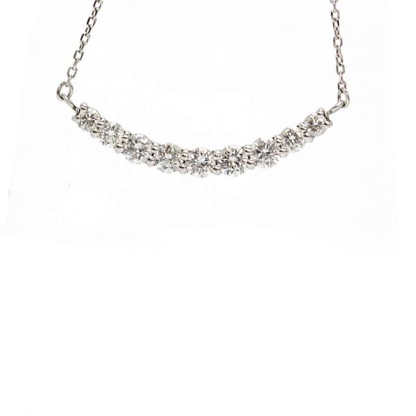 スマイルバーネックレス ダイヤモンド 0.32ct Pt850/900 約1.5g 30408