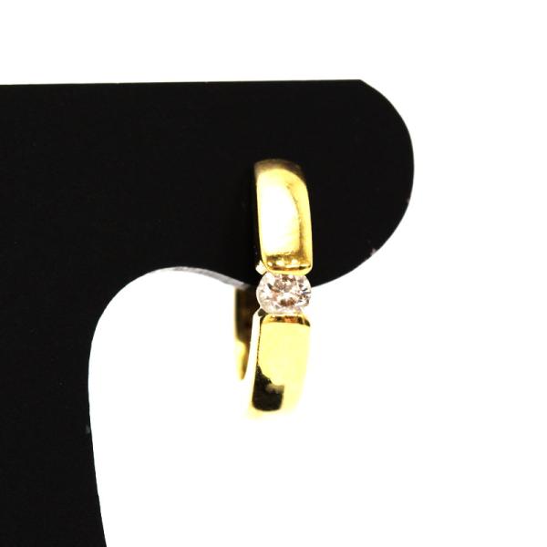 K18YG 片耳ダイヤモンドフープピアス 0.05ct 18金 イエローゴールド