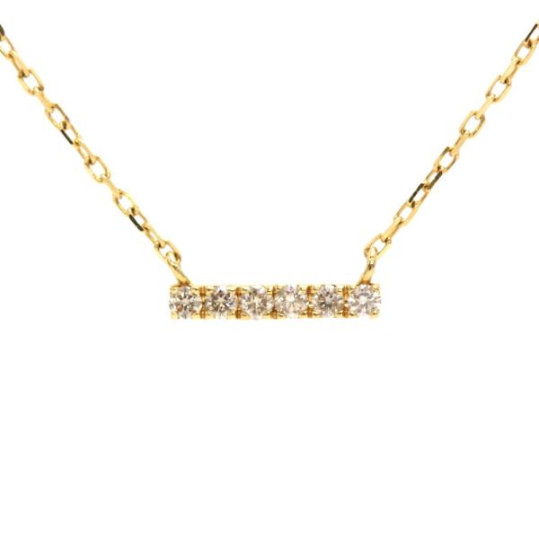 4℃（ヨンドシー） K18ダイヤモンドバーネックレス 18金 イエロー