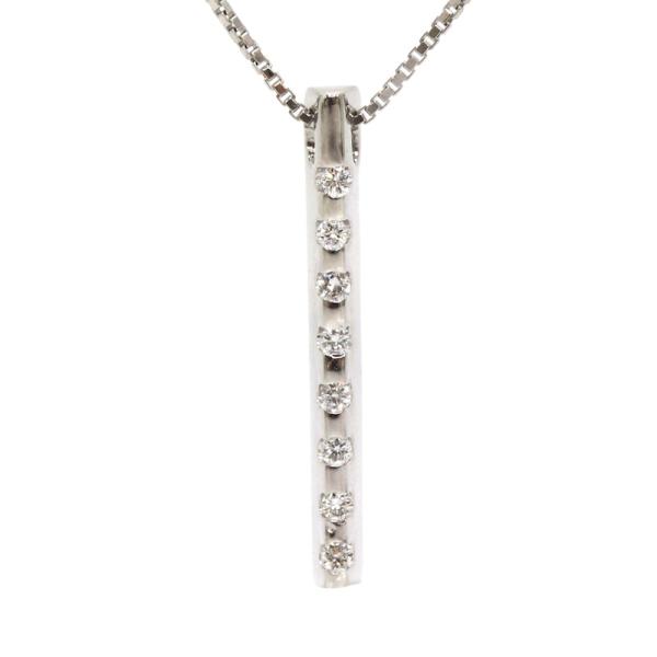 K18WG 8Pダイヤモンドネックレス 約42cm ダイヤモンド 18金 ホワイト