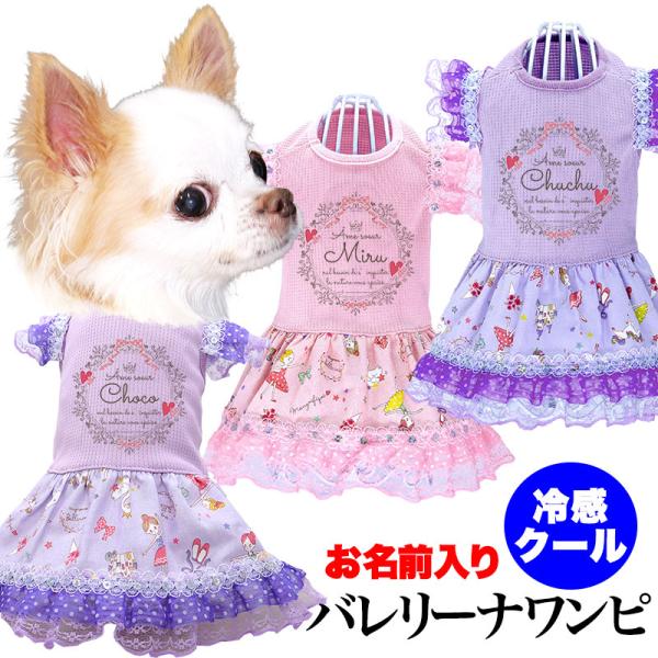 ＼お得なSALE開催中／犬 服 犬の服 春服 夏服用 名前入り 冷感クール バレリーナワンピース レース フリル ハート お城(H/)