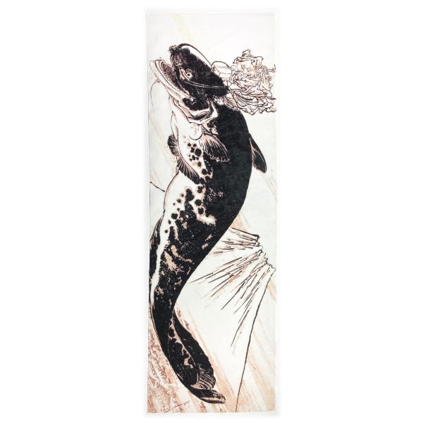 古今東西 浮世絵 手ぬい 河鍋暁斎 富士越しのナマズ