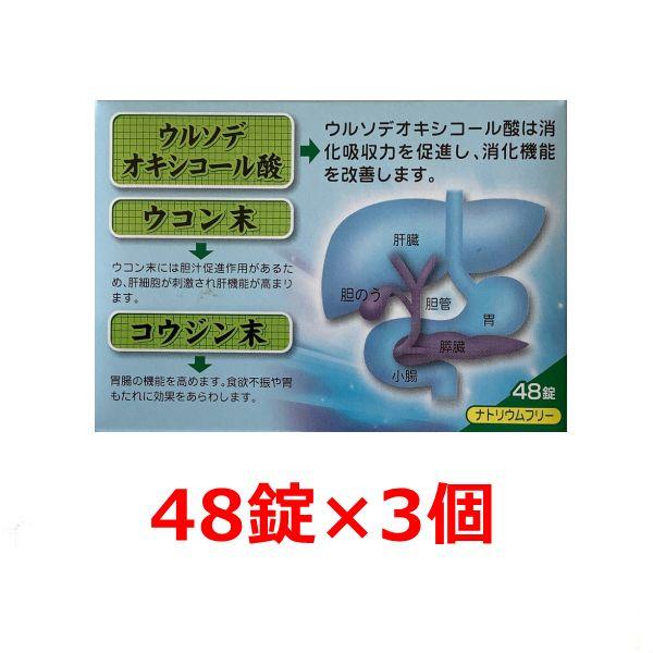 【第3類医薬品】ロダン胃腸薬S錠 胃腸薬 48錠×3個 ウコン ウルソ コウジン 生薬 消化 吸収 食欲不振 消化不良 食べ過ぎ 飲みすぎ