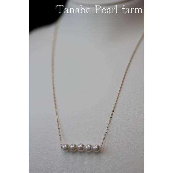 5粒のあこや真珠5.5mmペンダント : 田辺真珠養殖場 - 通販 - Yahoo