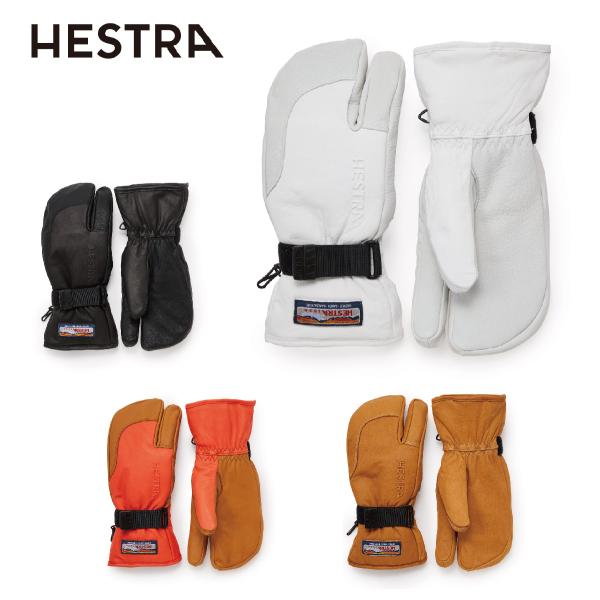 HESTRA ヘストラ スキー グローブ■30872 / 3-Finger Full Leather　スリーフィンガー フル レザーCOLOR020_Off White100_Black540710_Flame Red/Cork710_Co...