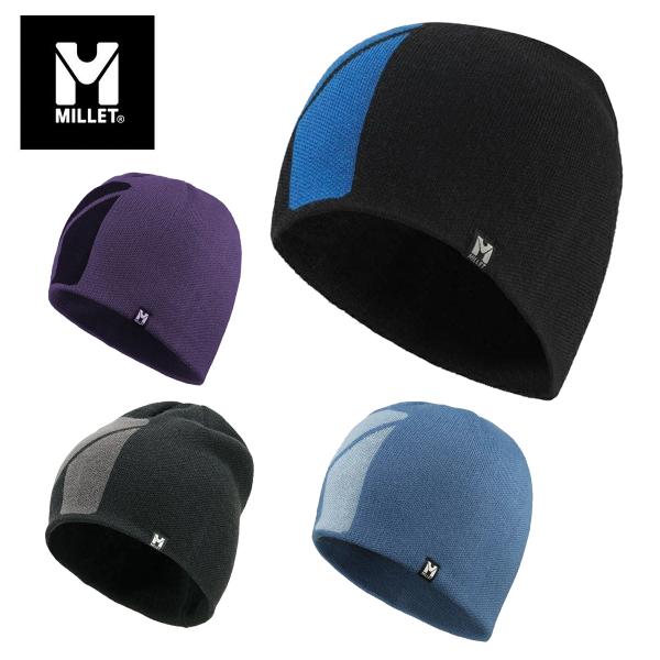 ミレー MILLET スキー ニット帽■MIV7589LOGO BEANIEロゴビーニー素材・WARM-BLEND KNIT // WO50% AC50%COLOR・N3190/CORONETBLUE/ICEBERG・N9332/PURPL...