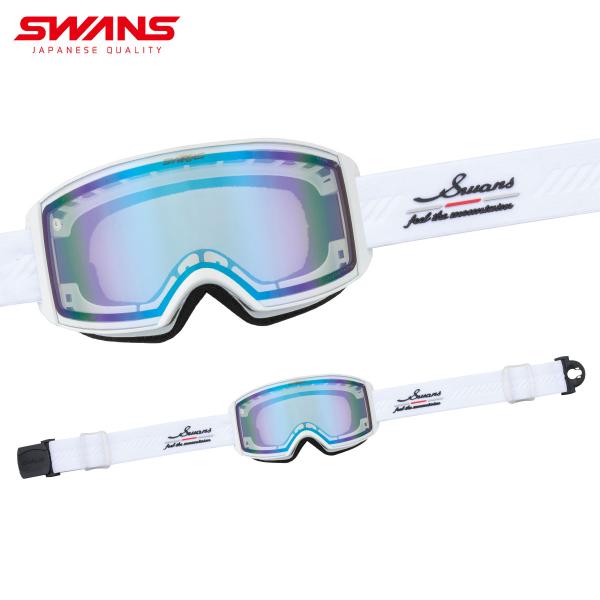 スワンズ SWANS スキーゴーグル■RACAN-CMDHラカン-CMDHカラー：レンズ（可視光線透過率VLT）■CRW/調光ミラー（クリア／フラッシュブルーミラー） 5477( VLT: 18-55%)■サイズ：FREEレンズ機能・PHO...