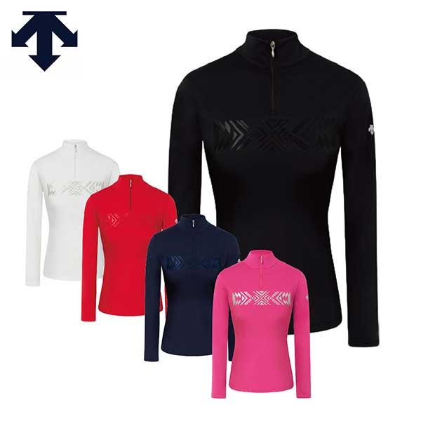 DESCENTE　デサント　レディースアンダーシャツ■ WOMENS UNDER SHIRT / DWWUGB31DMaterial表地：ECO 起毛ストレッチ力強いプリミティブなモチーフをオーナメントとして胸に表現。このモチーフはサテン素...