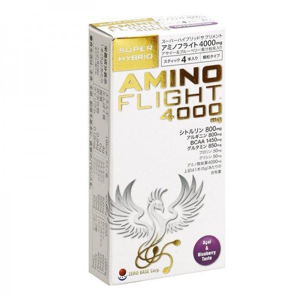 アミノフライト(AMINO FLIGHT)アミノ酸4000mg4本入 アサイー＆ブルーベリー風味 顆粒タイプ スポーツサプリメント BCAA アルギニン シトルリン配合