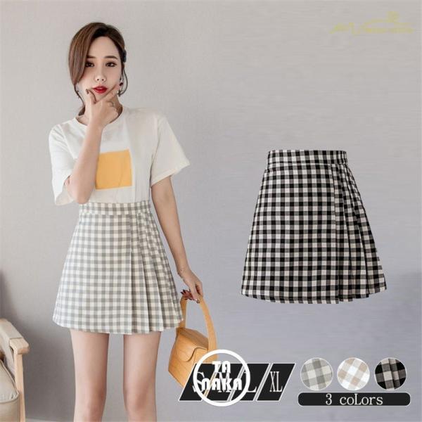 チェックスカート ミニスカート プリーツスカート 台形スカート Aライン ハイウエスト レディース コーデの価格と最安値 おすすめ通販を激安で