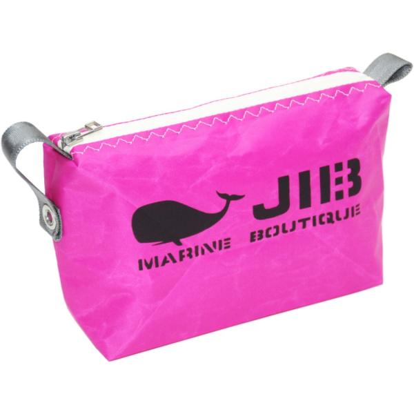 【閉店特価】JIB ポーチ PO48　ピンク×ホワイトファスナー　グレー耳