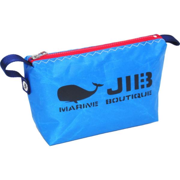 【閉店特価】JIB ポーチ PO48　ロケットブルー×レッドファスナー　ネイビー耳