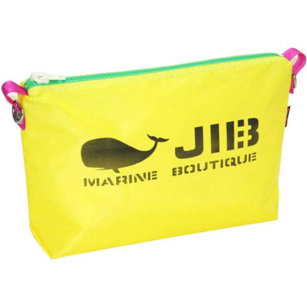 【閉店特価】JIB ドキュメントポーチM PODM68　イエロー×グリーンファスナー／ピンク耳
