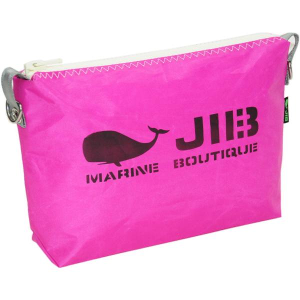 【閉店特価】JIB ドキュメントポーチS PODS63　ピンク×ホワイトファスナー／グレー耳