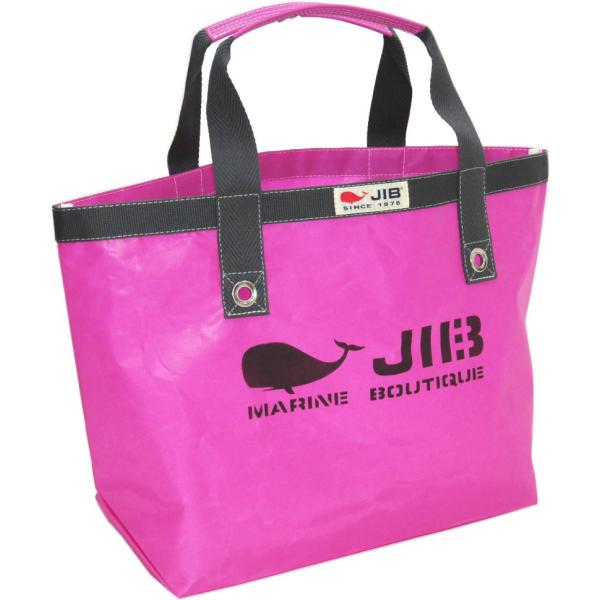【閉店特価】JIB オープントートM ピンク×チャコールグレーテープ　ファスナー無しタイプ　TM82