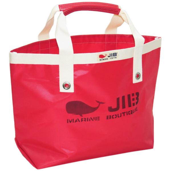 【閉店特価】JIB オープントートM レッド×ホワイトテープ　ファスナー無しタイプ　TM82
