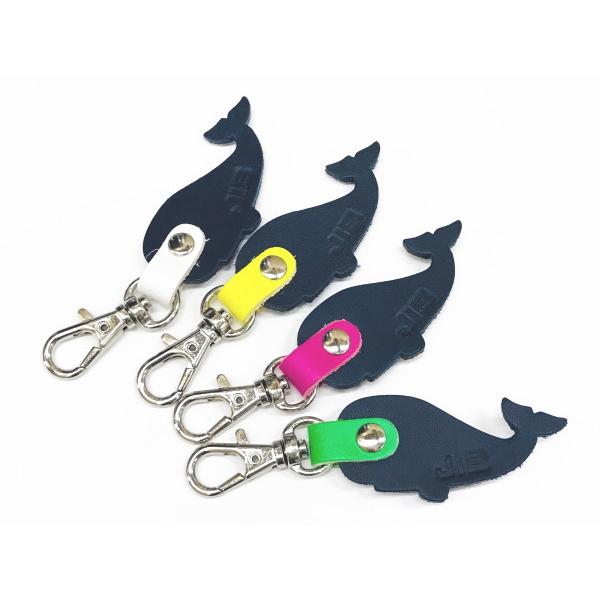 【閉店特価】JIB  ベジタブルタンニンレザー くじらチャーム　ネイビー　全長8cm　VT-KUCH18