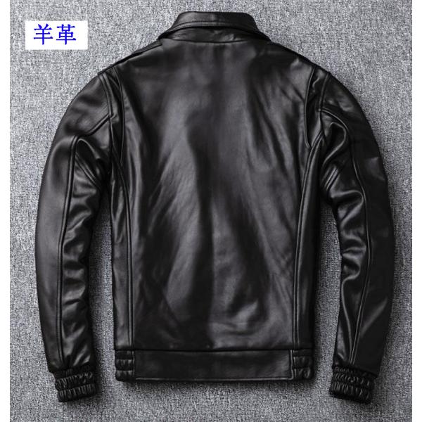 本革フライトジャケット ライダースジャケット ジャンパー ラム革 牛革