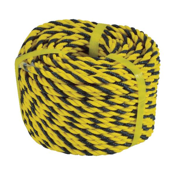 メーカー：ＴＲＵＳＣＯ 　品番：TTR-7.5-20   工事現場などにおいて、安全標識、または区画整理用として使用できる、廉価版の黒黄色の2色のトラロープです。　　代表画像（画像はイメージです。）