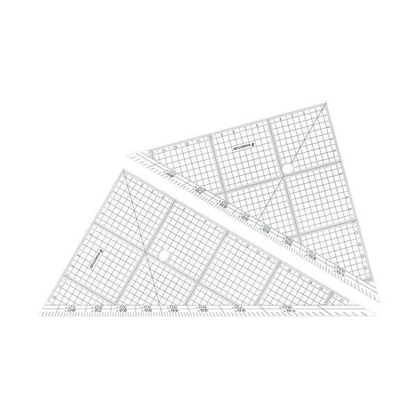ステッドラー　レイアウト用方眼三角定規　２４ｃｍ　４５°・６０°ペア　９６６　２４　１組【爆買】