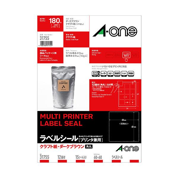 まとめ) エーワン ラベルシール[プリンタ兼用] キレイにはがせる