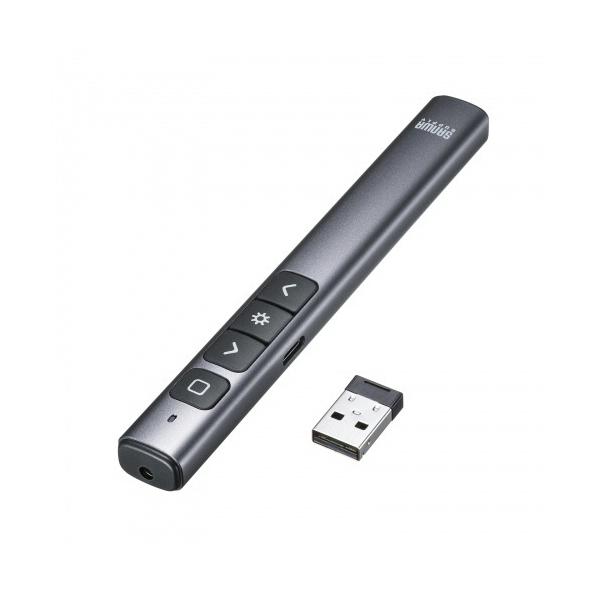 グリーンレーザーポインター（パワーポイント操作対応・充電式）　ＬＰ−ＲＦ１１７ＧＭ　１個（お取寄せ品)