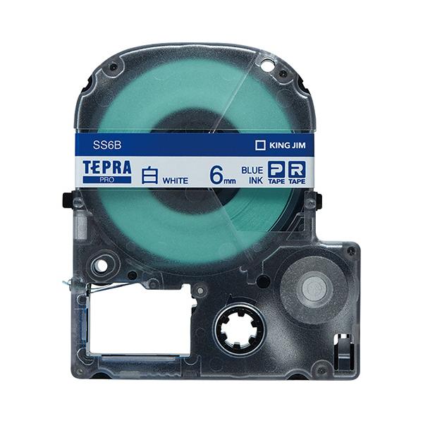 他サイト： テプラ　ＰＲＯ　テープカートリッジ　６ｍｍ　白／青文字　ＳＳ６Ｂ　１個の商品画像