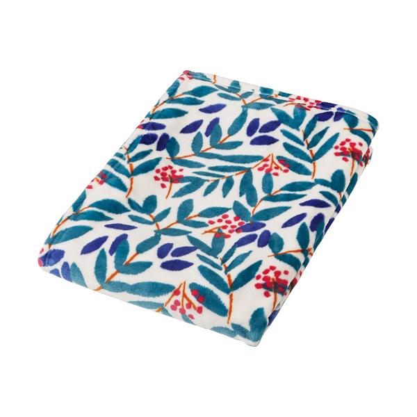 メーカー：丸眞 　品番：545035400   ヨーロッパのデザイナーが描くボタニカル柄のハーフ毛布。　　＜使用イメージ＞<BR>※商品の色はアニッサになります。