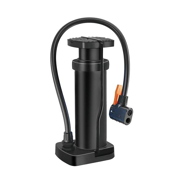 メーカー：ウィキャン 　品番：WJ-9218   米式・英式・仏式のすべての自転車の空気入れに対応。　　＜パッケージ＞パーツは本体の底に収納可能。